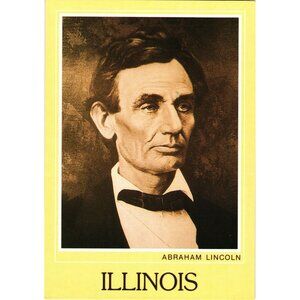 Abraham Lincoln Illinois Postcard Vintage Souvenir Sunburst Designer Prints SS-7